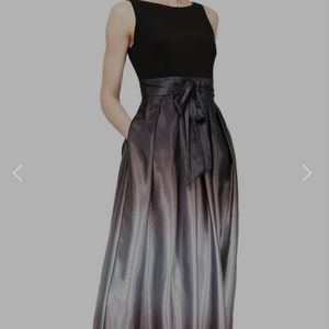 Bateau Neck ombre charmeuse dress